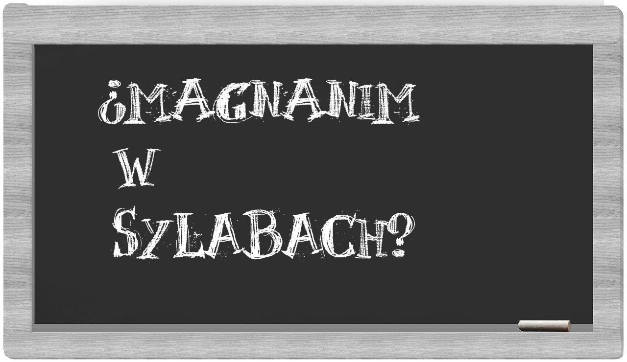 Magnanim in syllables