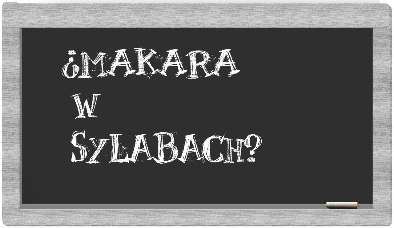 Makara in syllables