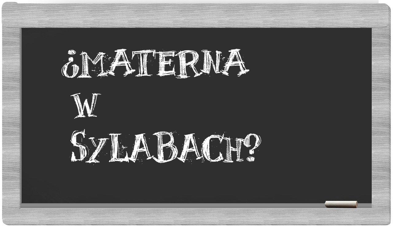 Materna in syllables