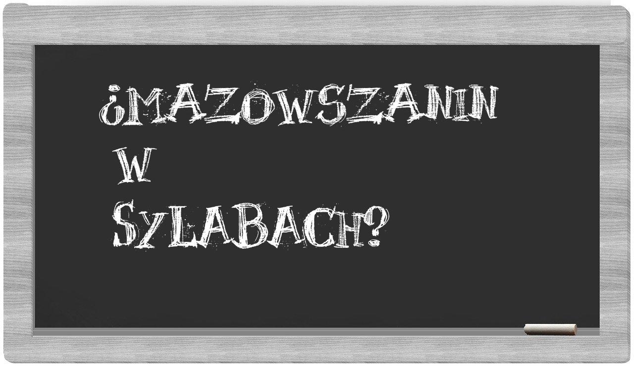 Mazowszanin in syllables