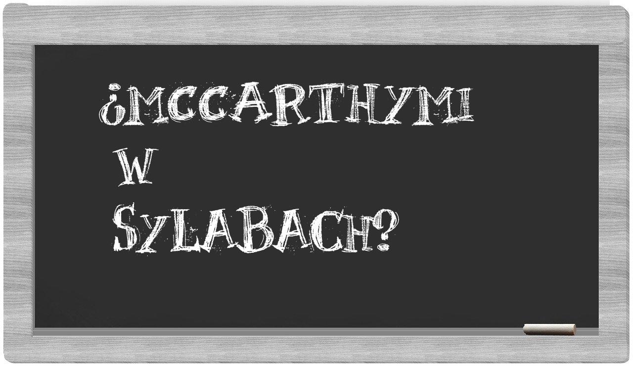 McCarthymi in syllables