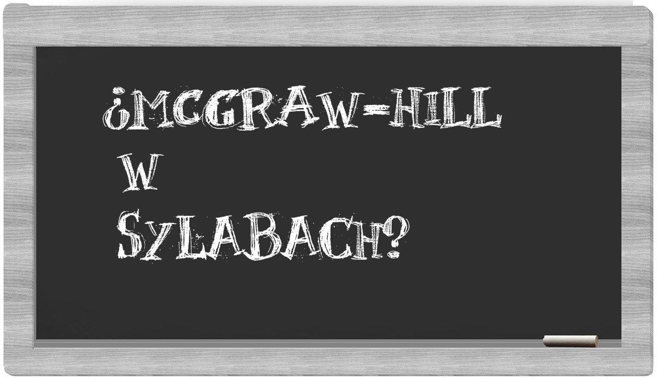 McGraw-Hill in syllables