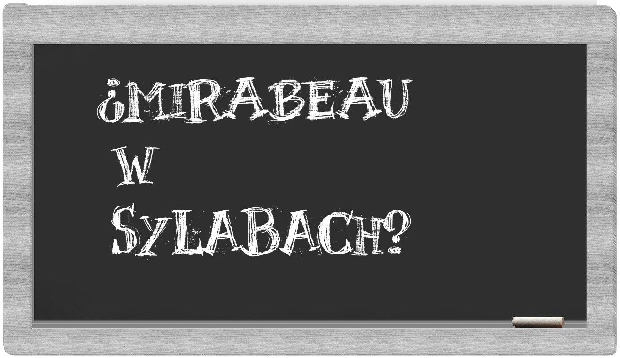 Mirabeau in syllables