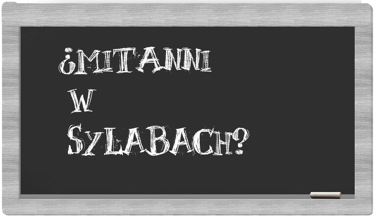 Mitanni in syllables