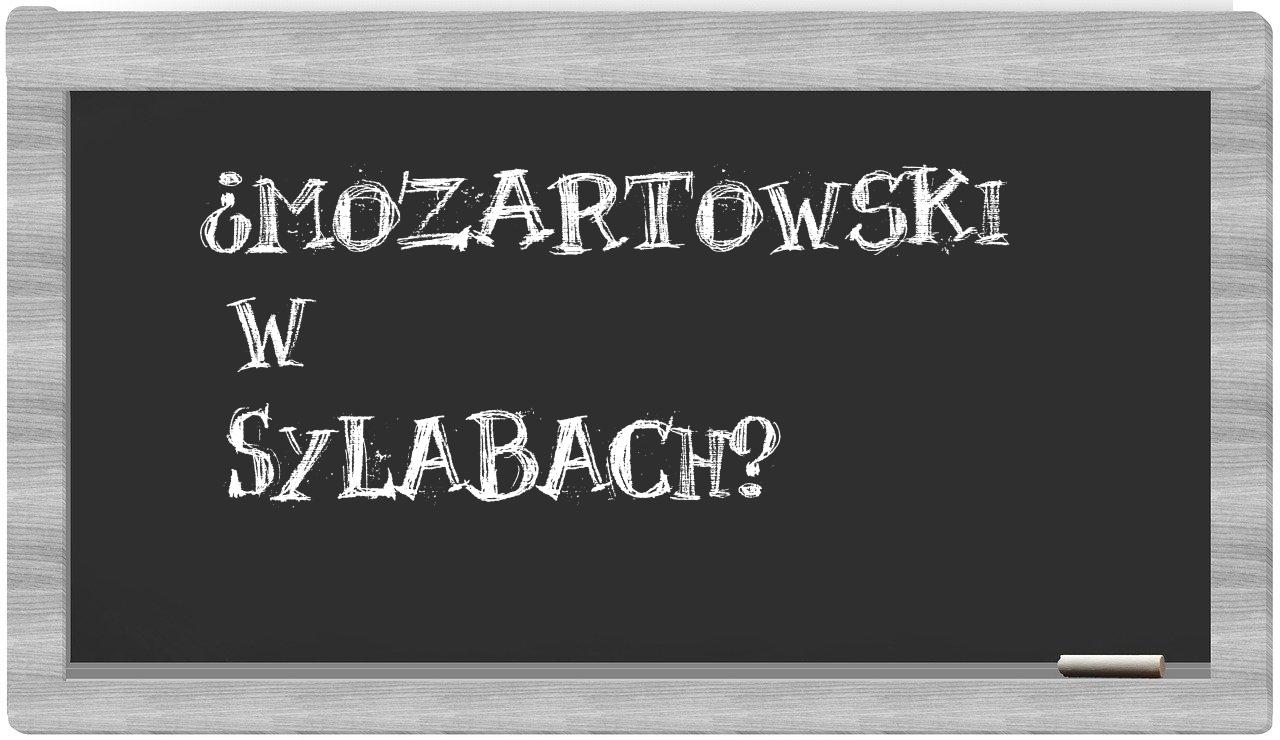 Mozartowski in syllables