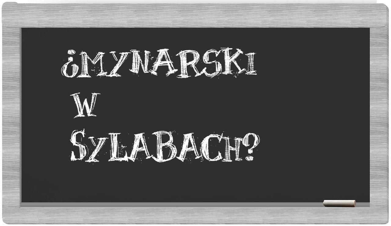 Mynarski in syllables