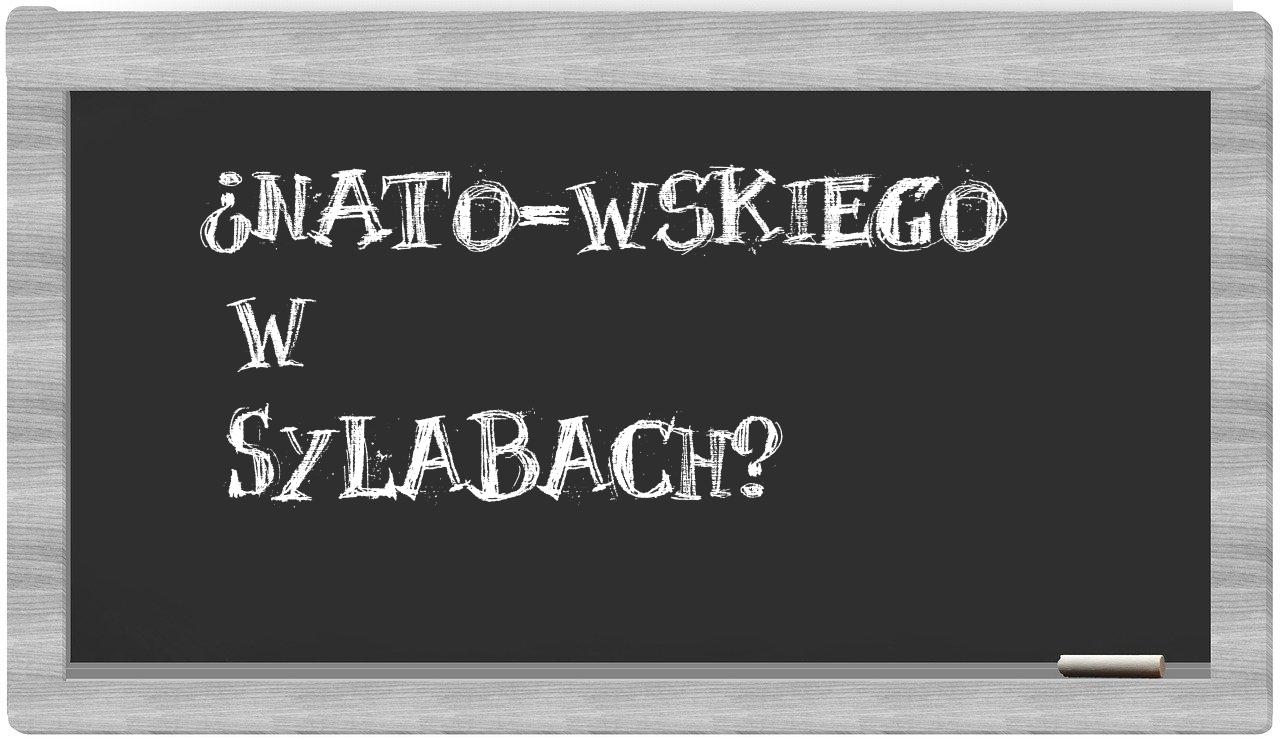 NATO-wskiego in syllables