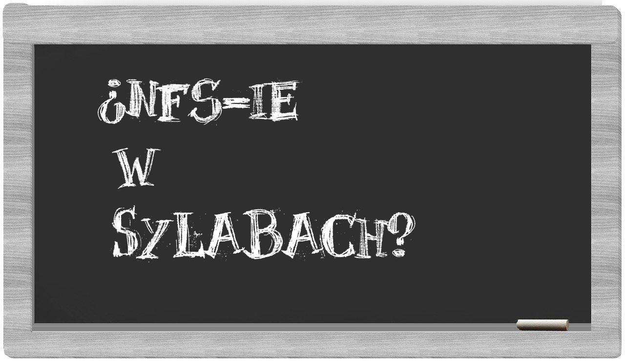 NFS-ie in syllables