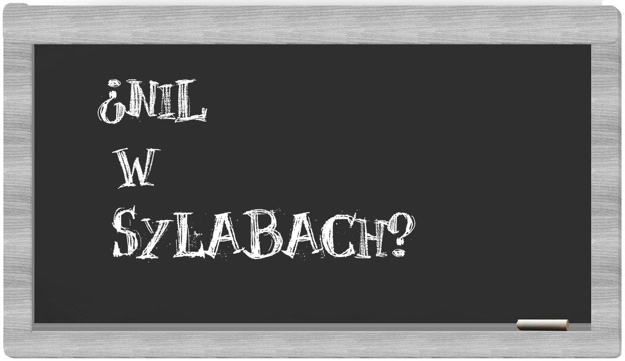 Nil in syllables