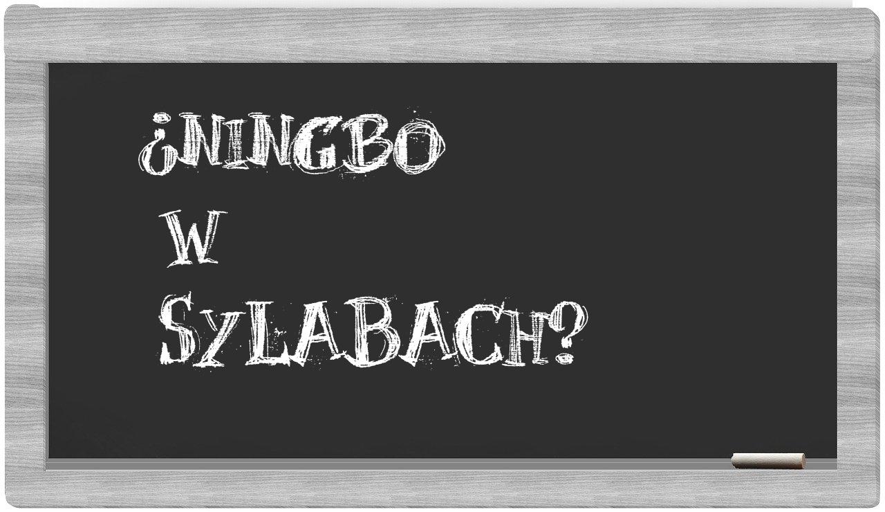 Ningbo in syllables