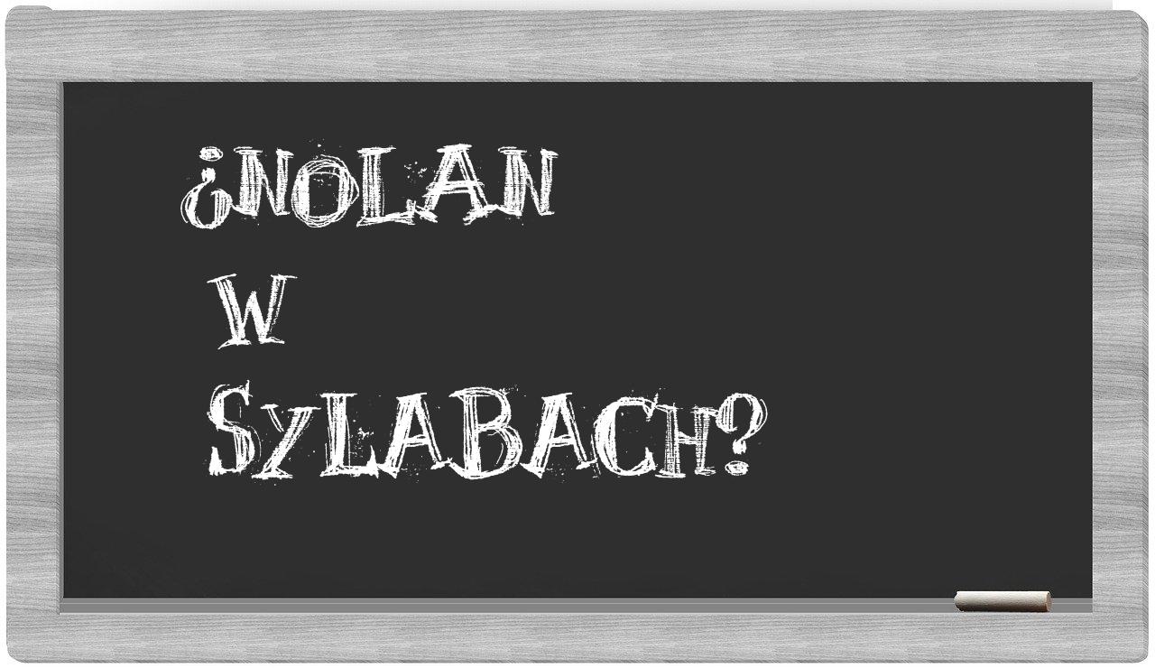 Nolan in syllables