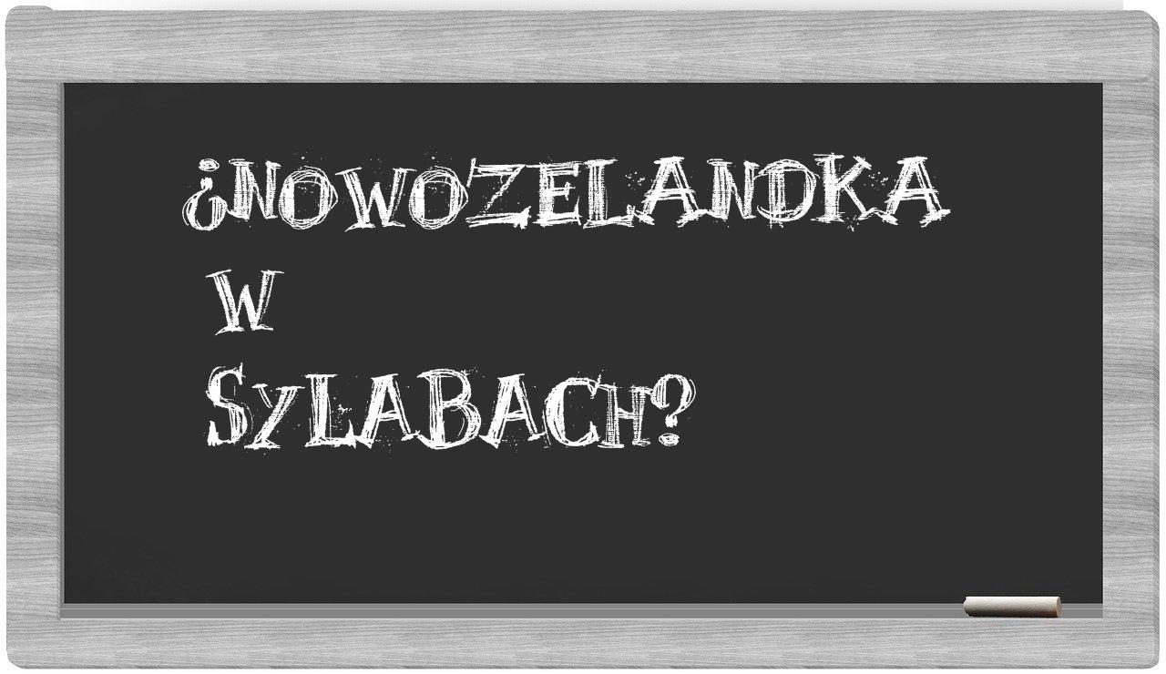 Nowozelandka in syllables