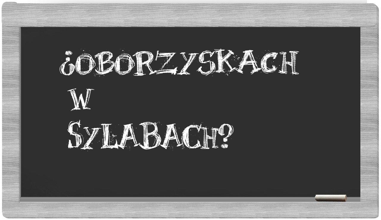 Oborzyskach in syllables