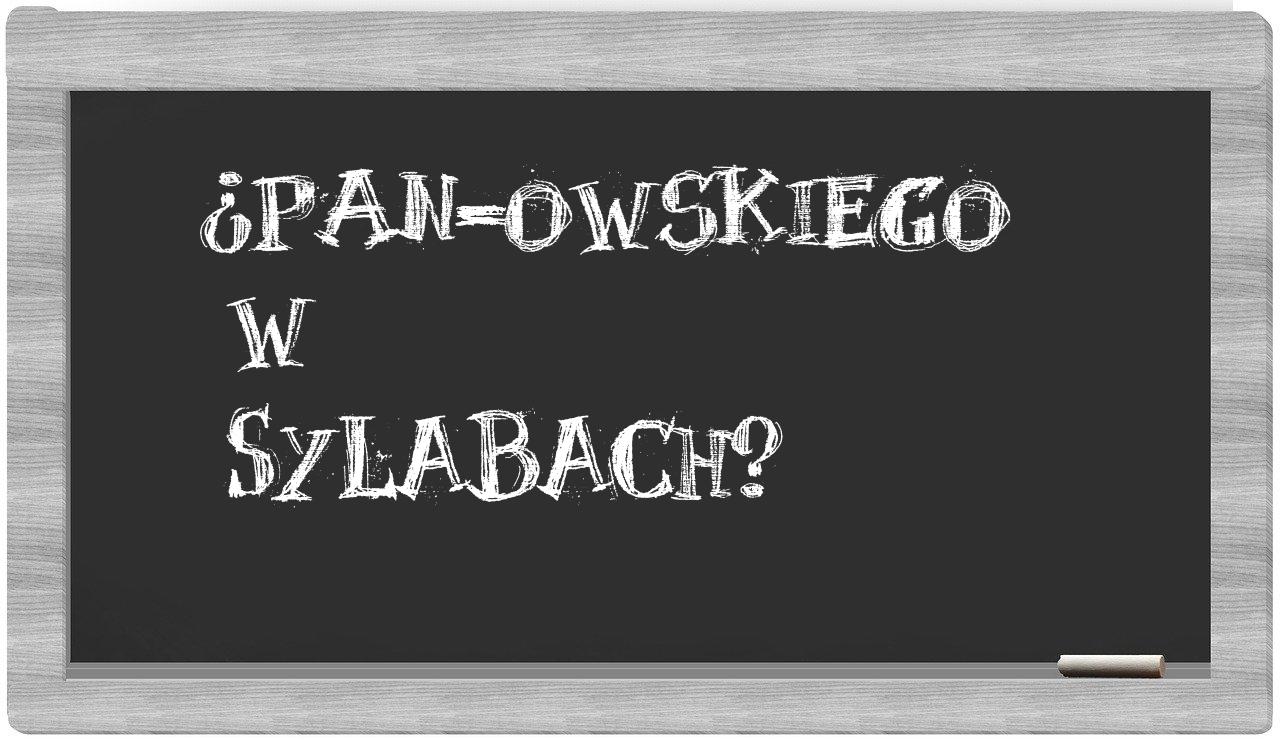 PAN-owskiego in syllables
