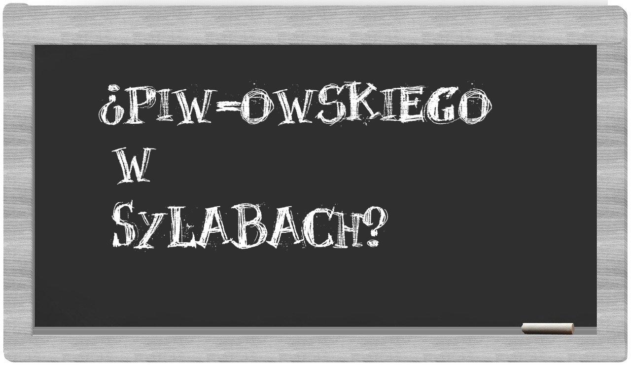 PIW-owskiego in syllables