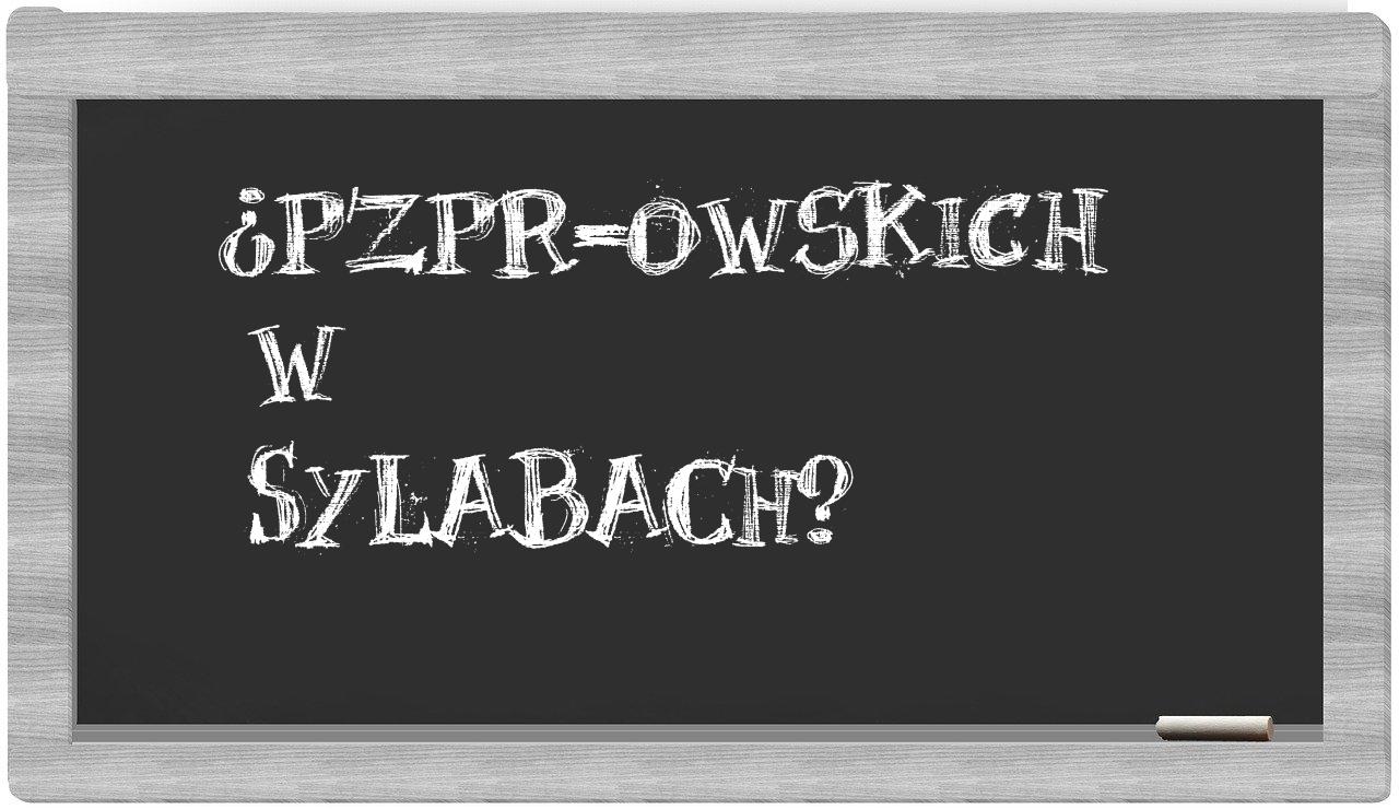 PZPR-owskich in syllables