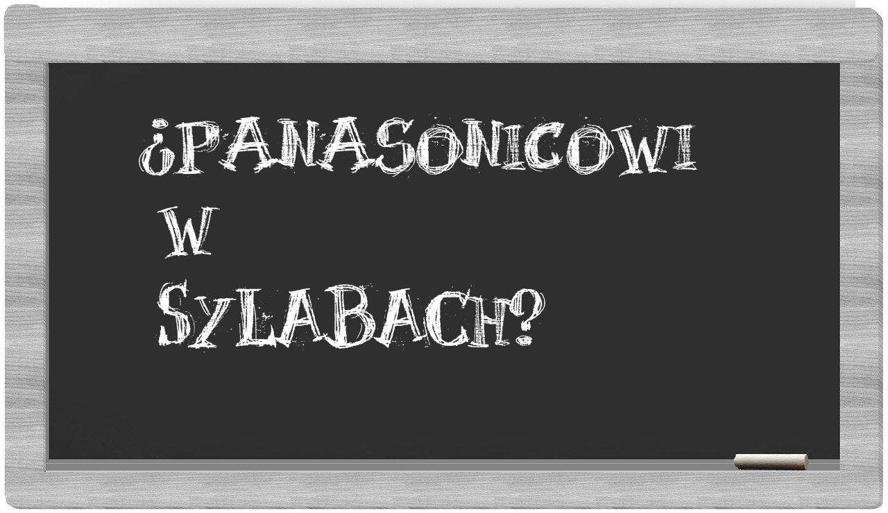 Panasonicowi in syllables