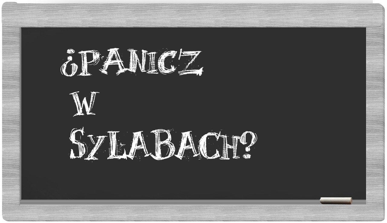 Panicz in syllables