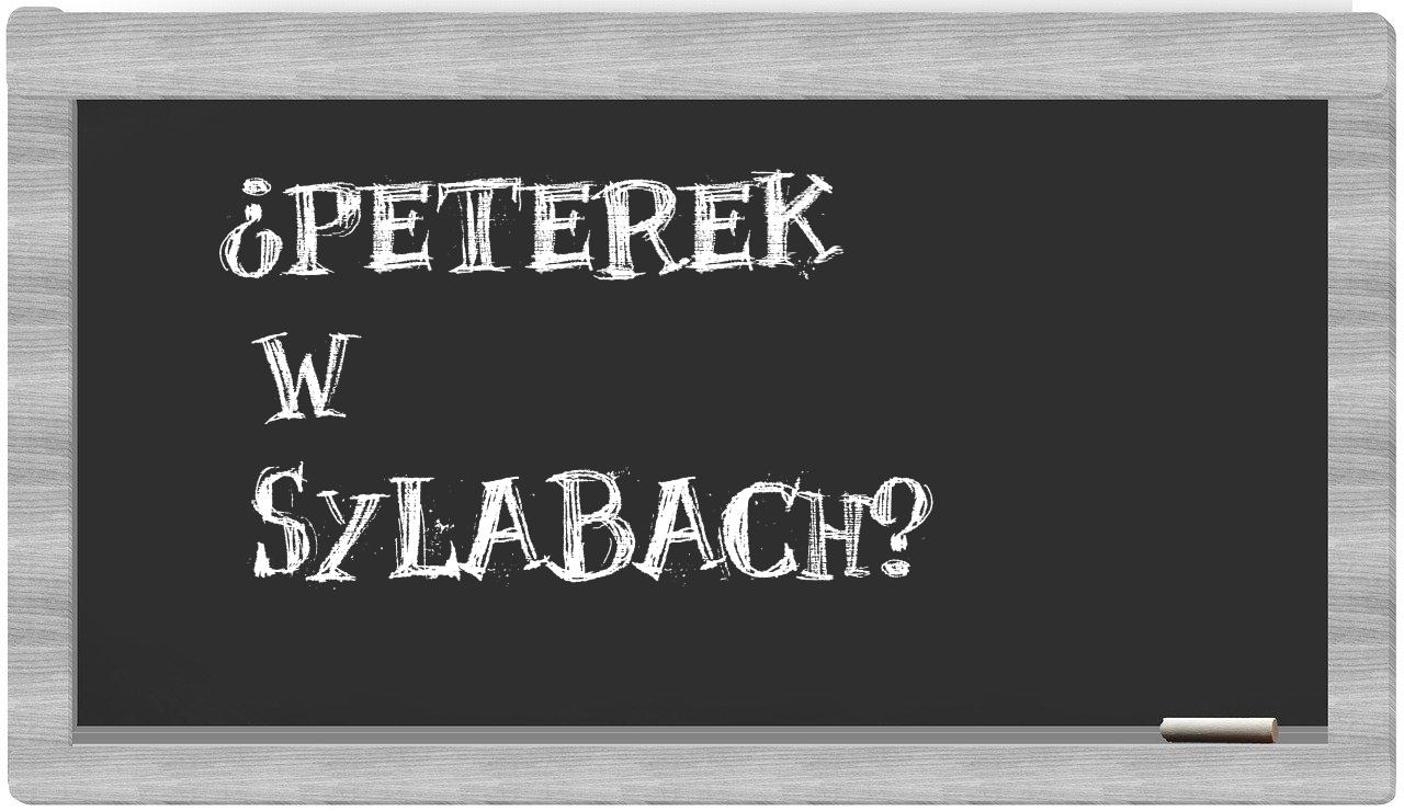 Peterek in syllables