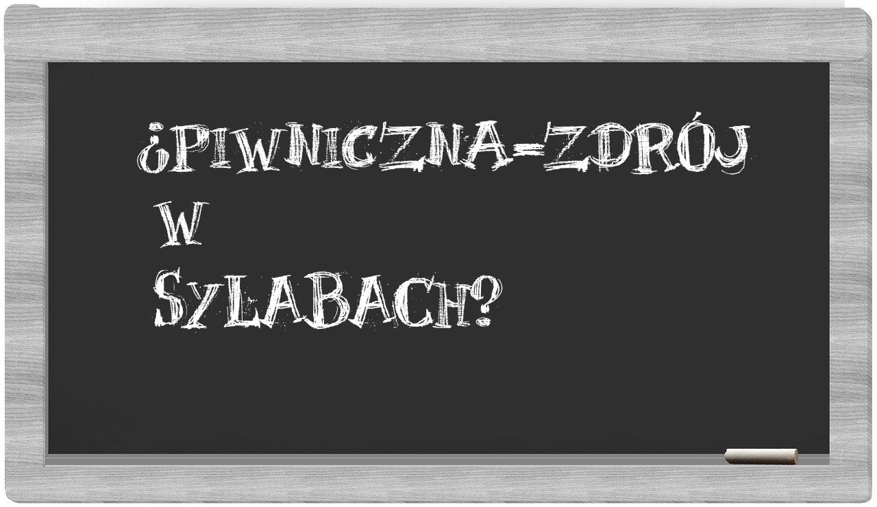 Piwniczna-Zdrój in syllables