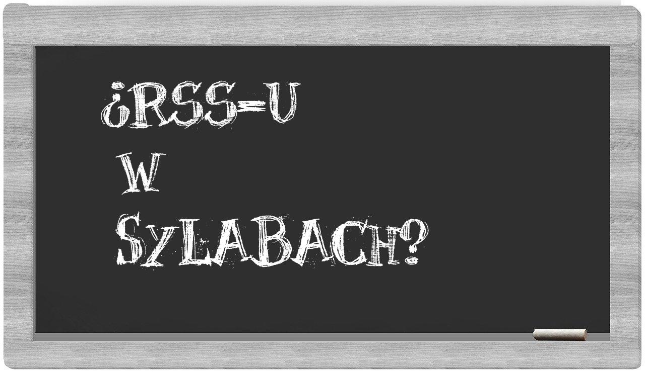 RSS-u in syllables