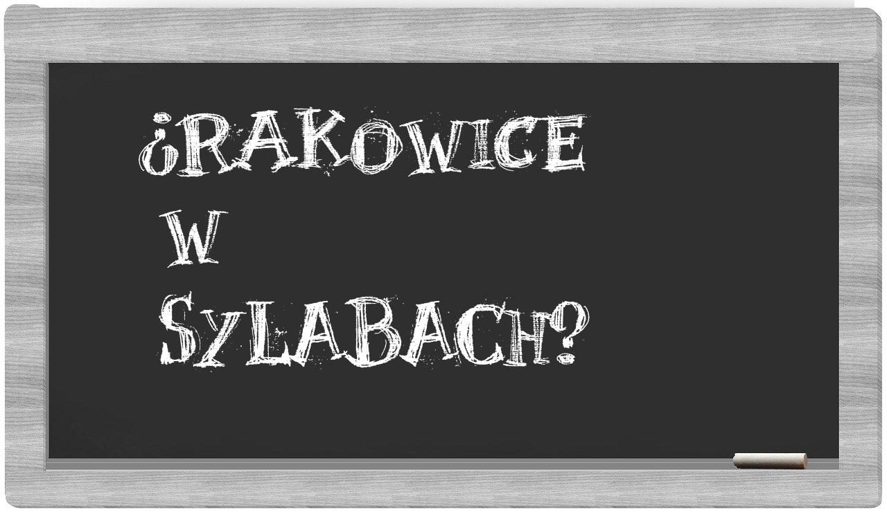 Rakowice in syllables