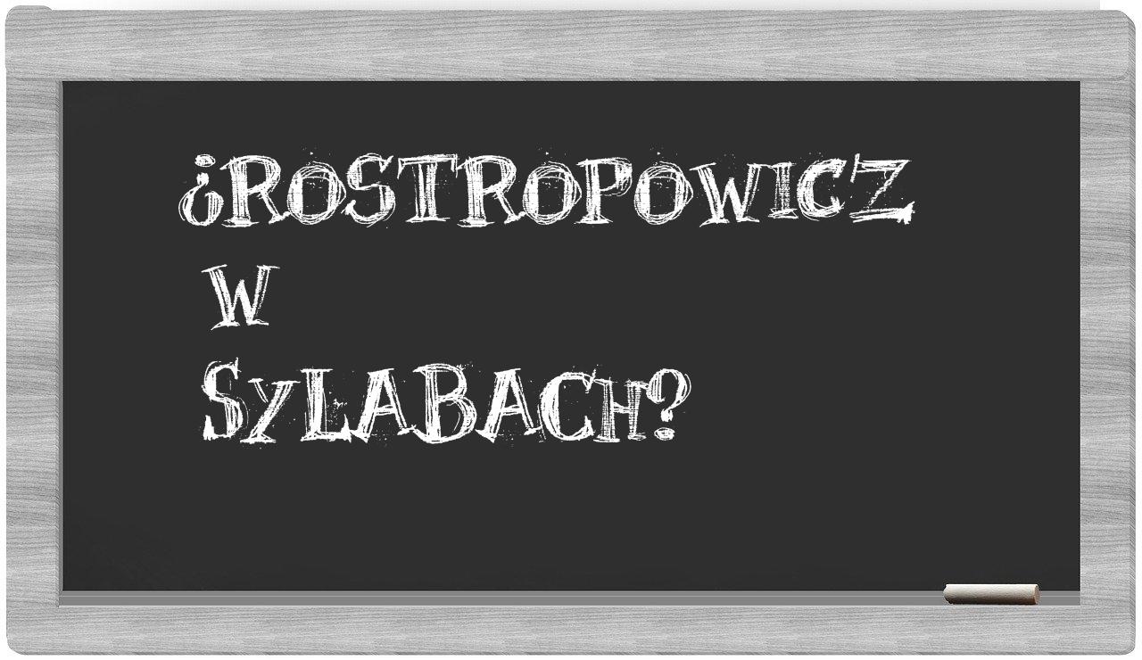 Rostropowicz in syllables