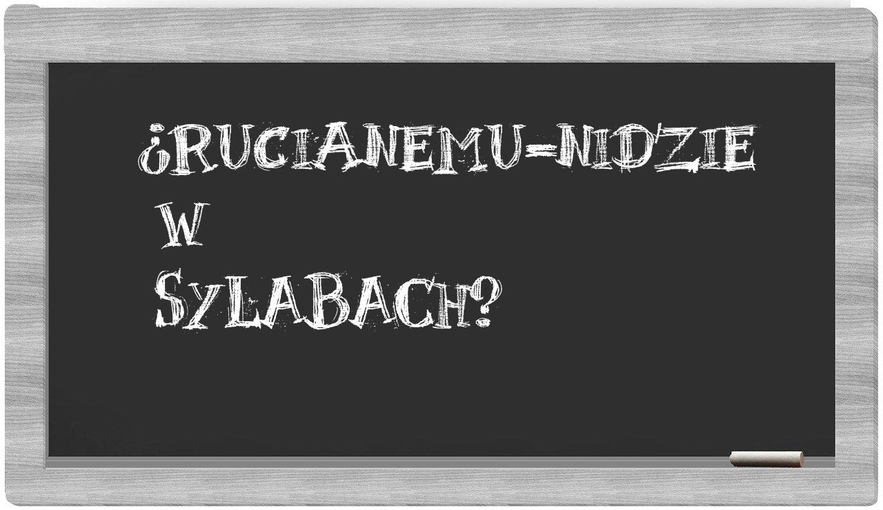 Rucianemu-Nidzie in syllables