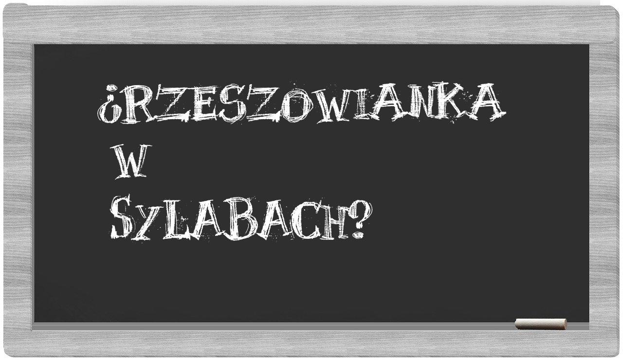 Rzeszowianka in syllables