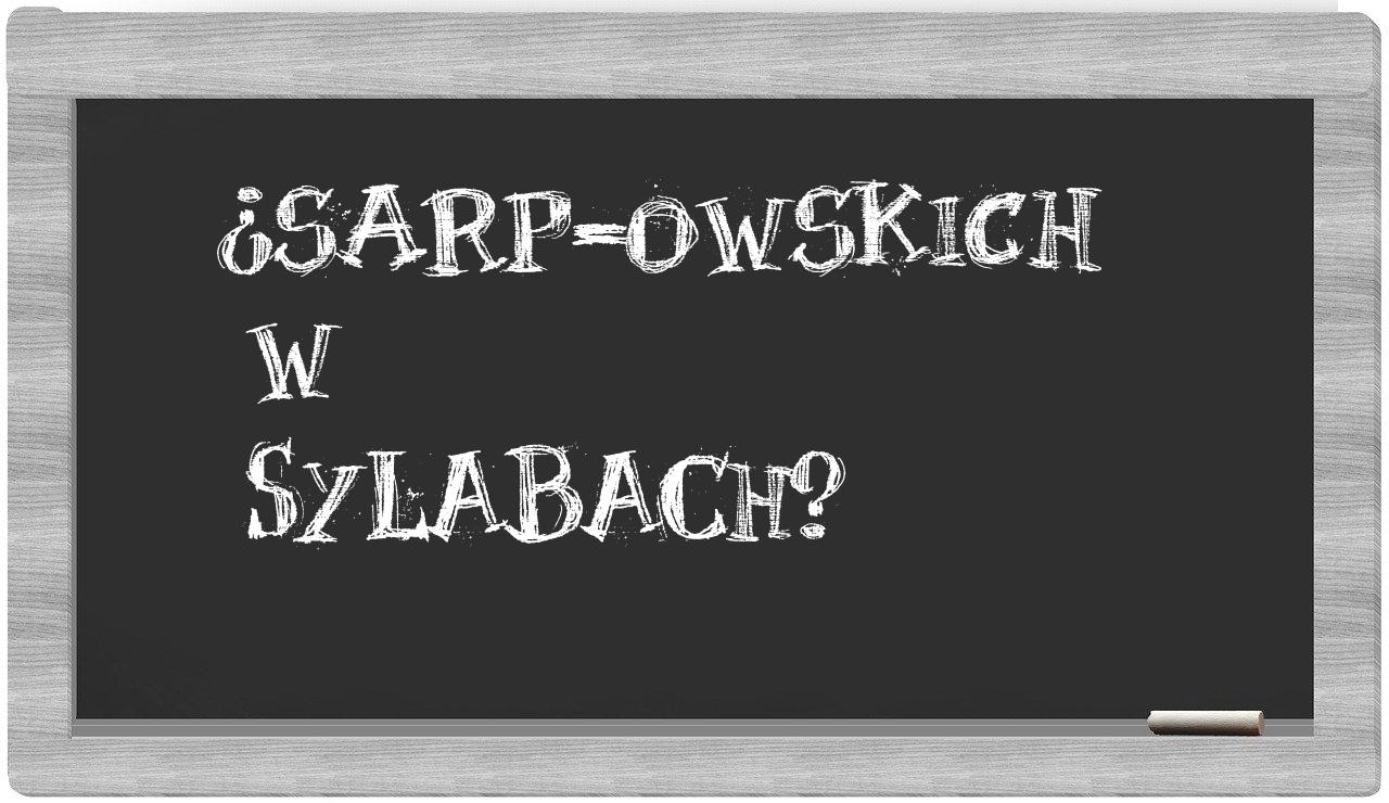 SARP-owskich in syllables