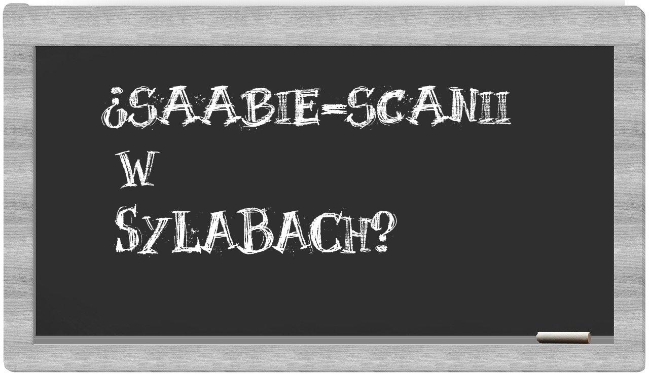 Saabie-Scanii in syllables