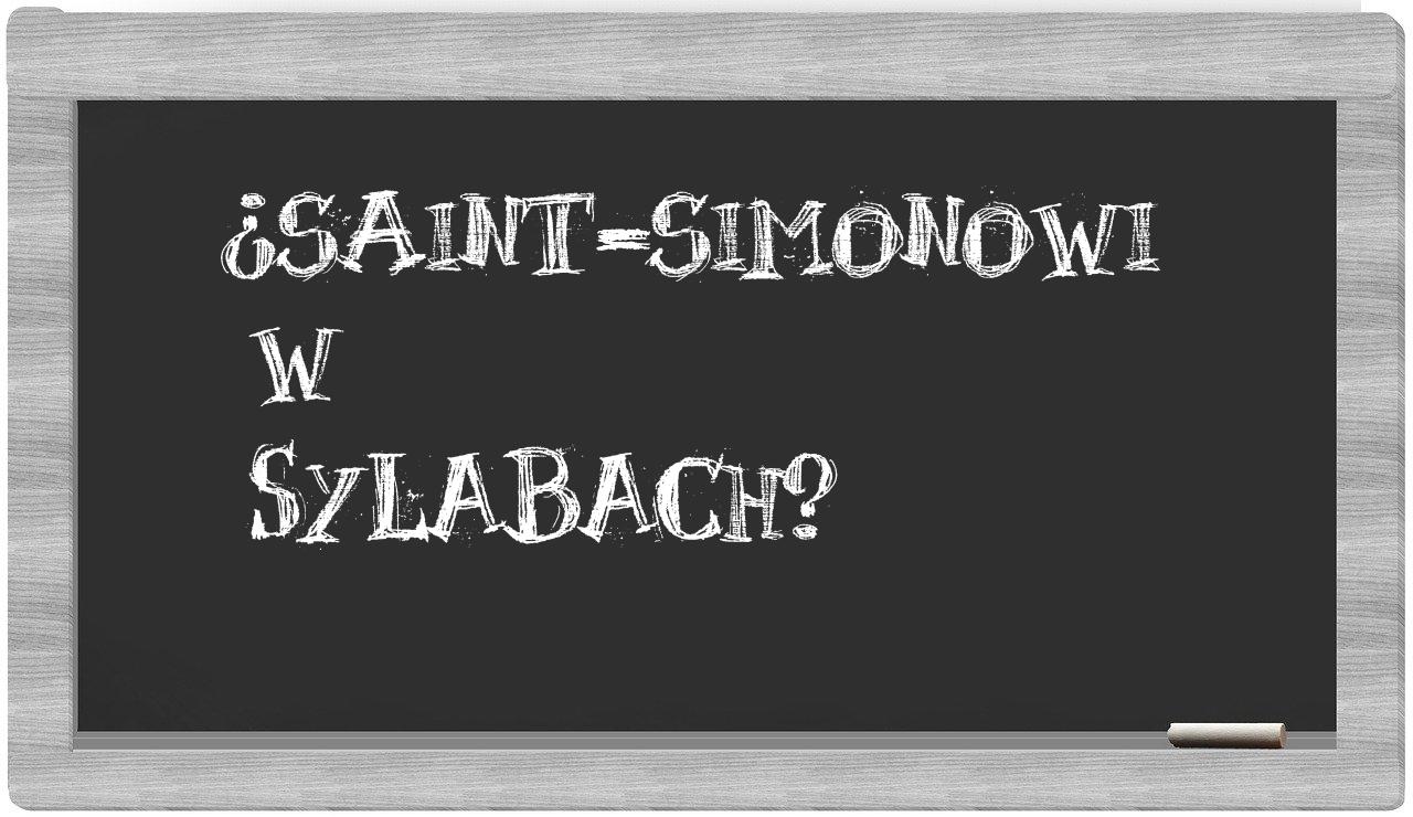 Saint-Simonowi in syllables