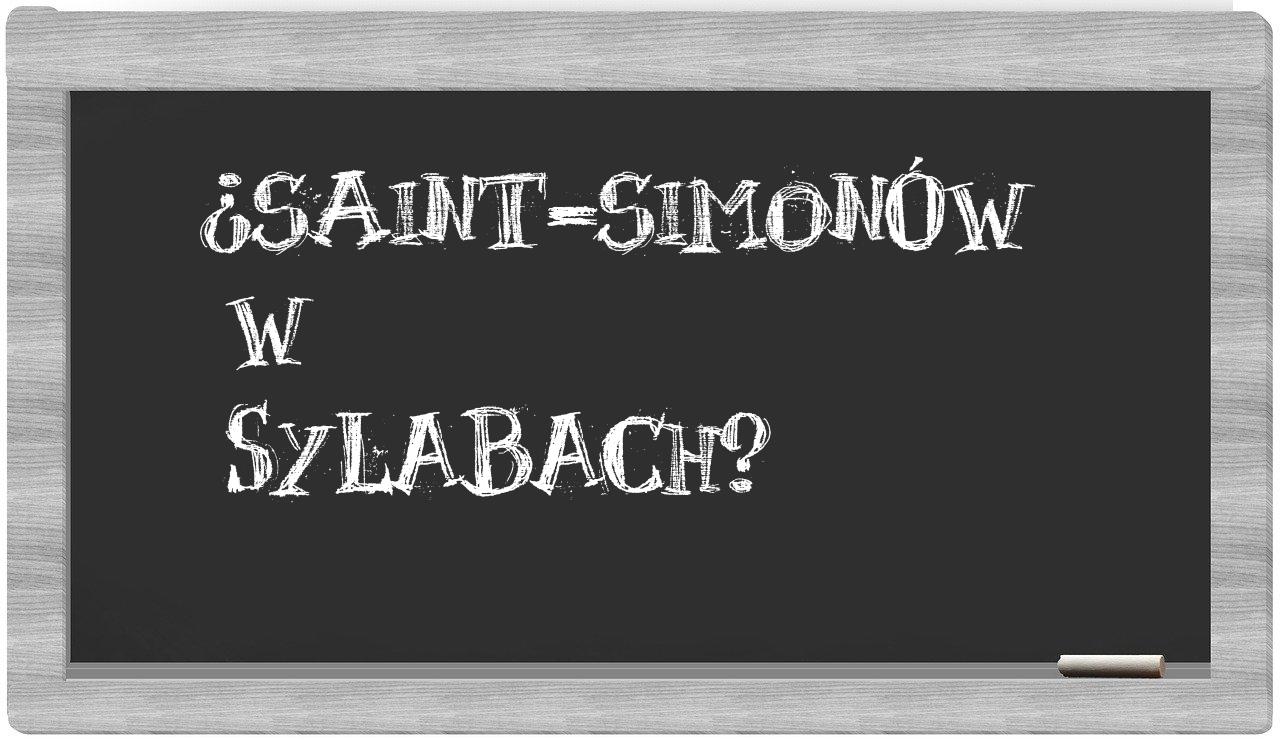 Saint-Simonów in syllables