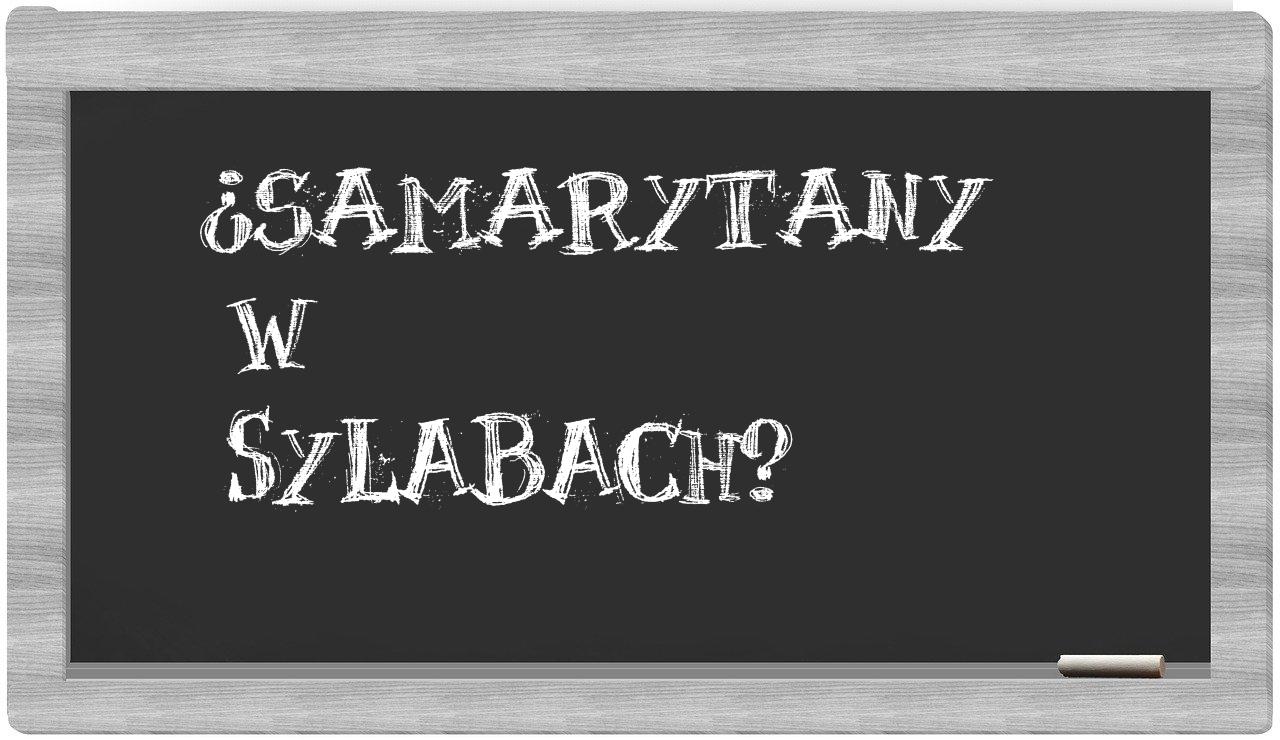 Samarytany in syllables
