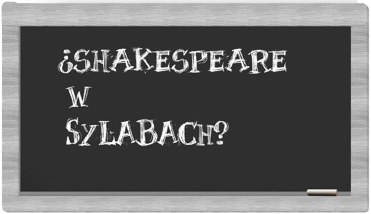 Shakespeare in syllables