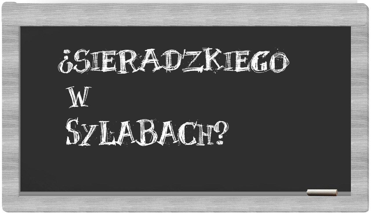 Sieradzkiego in syllables