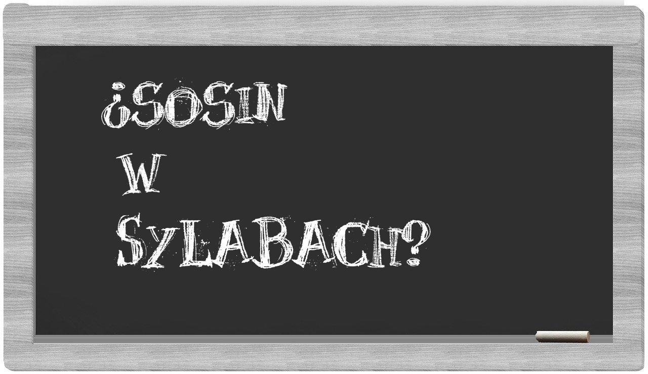 Sosin in syllables