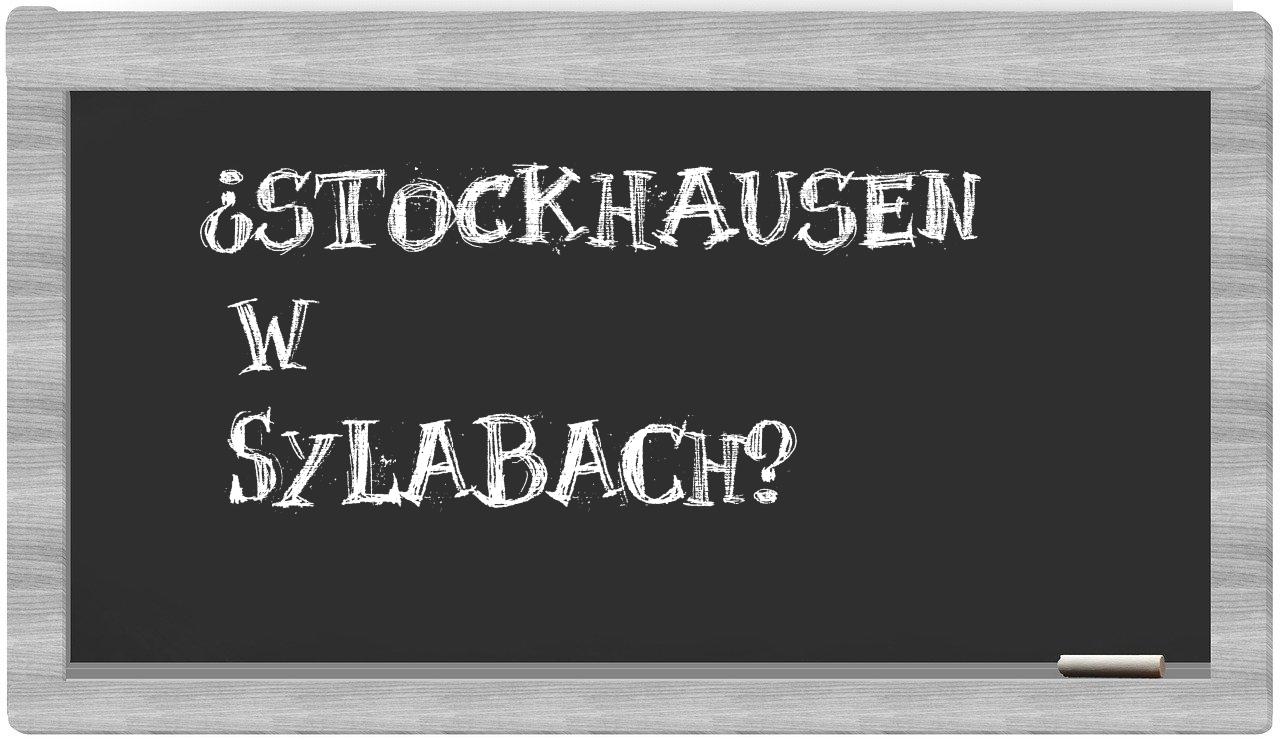 Stockhausen in syllables