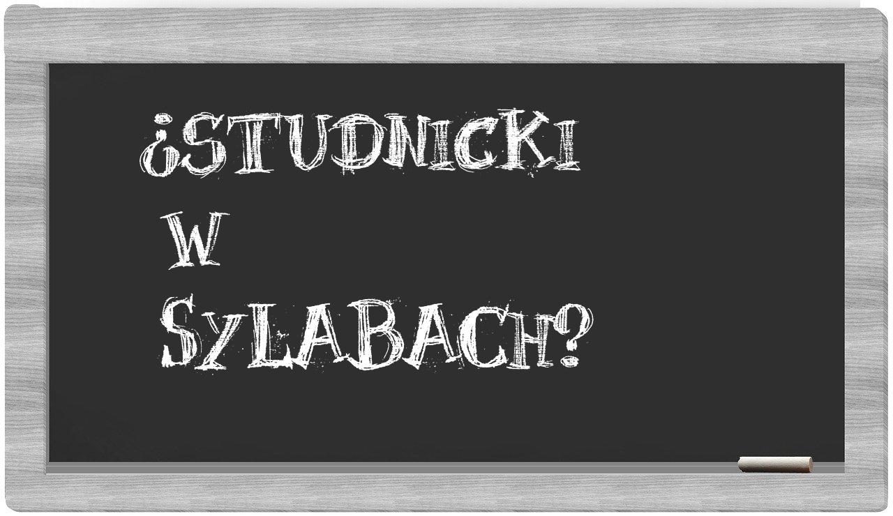Studnicki in syllables