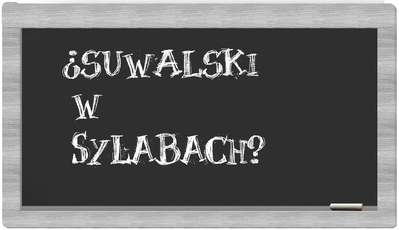 Suwalski in syllables