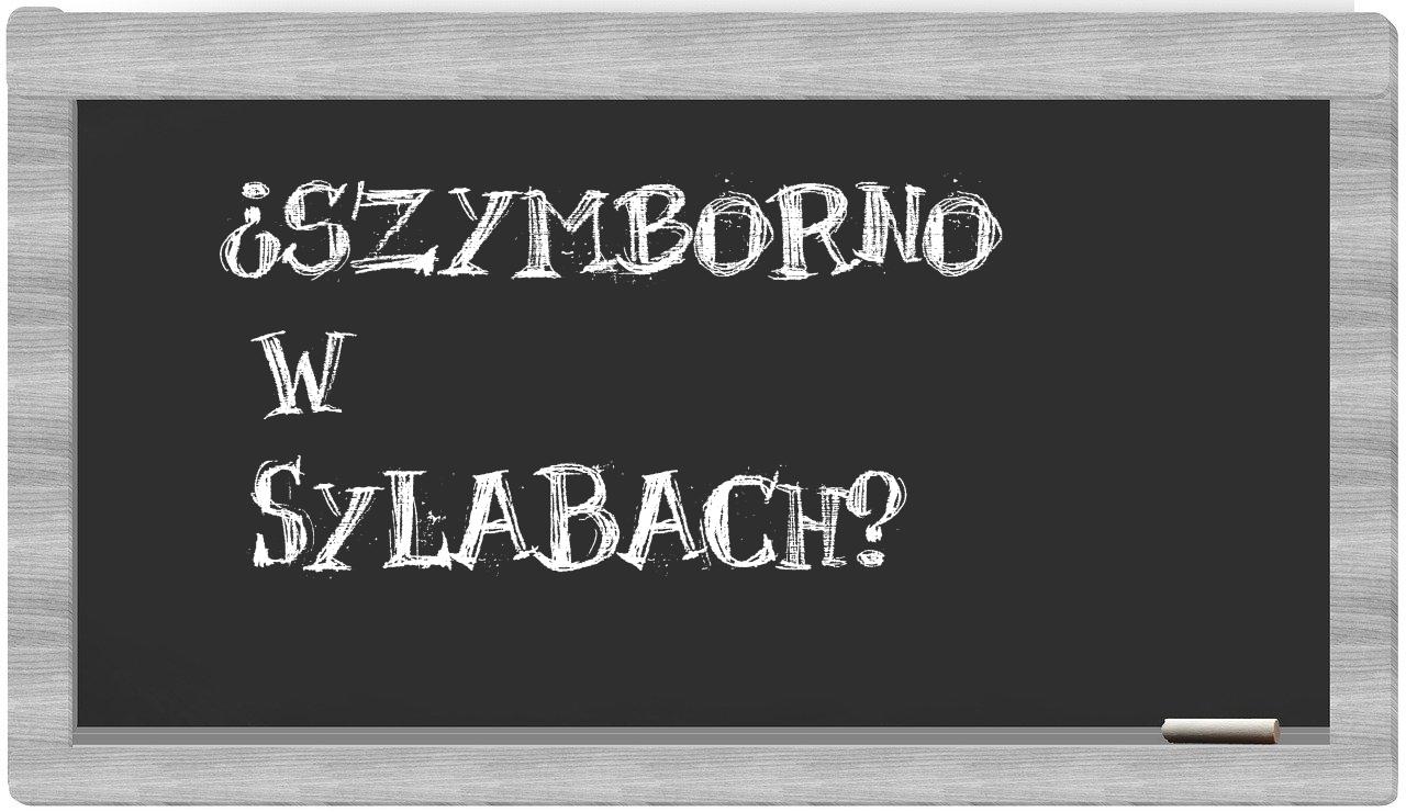 Szymborno in syllables