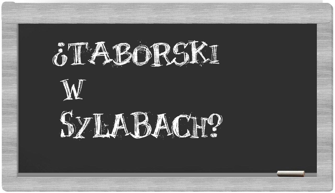 Taborski in syllables
