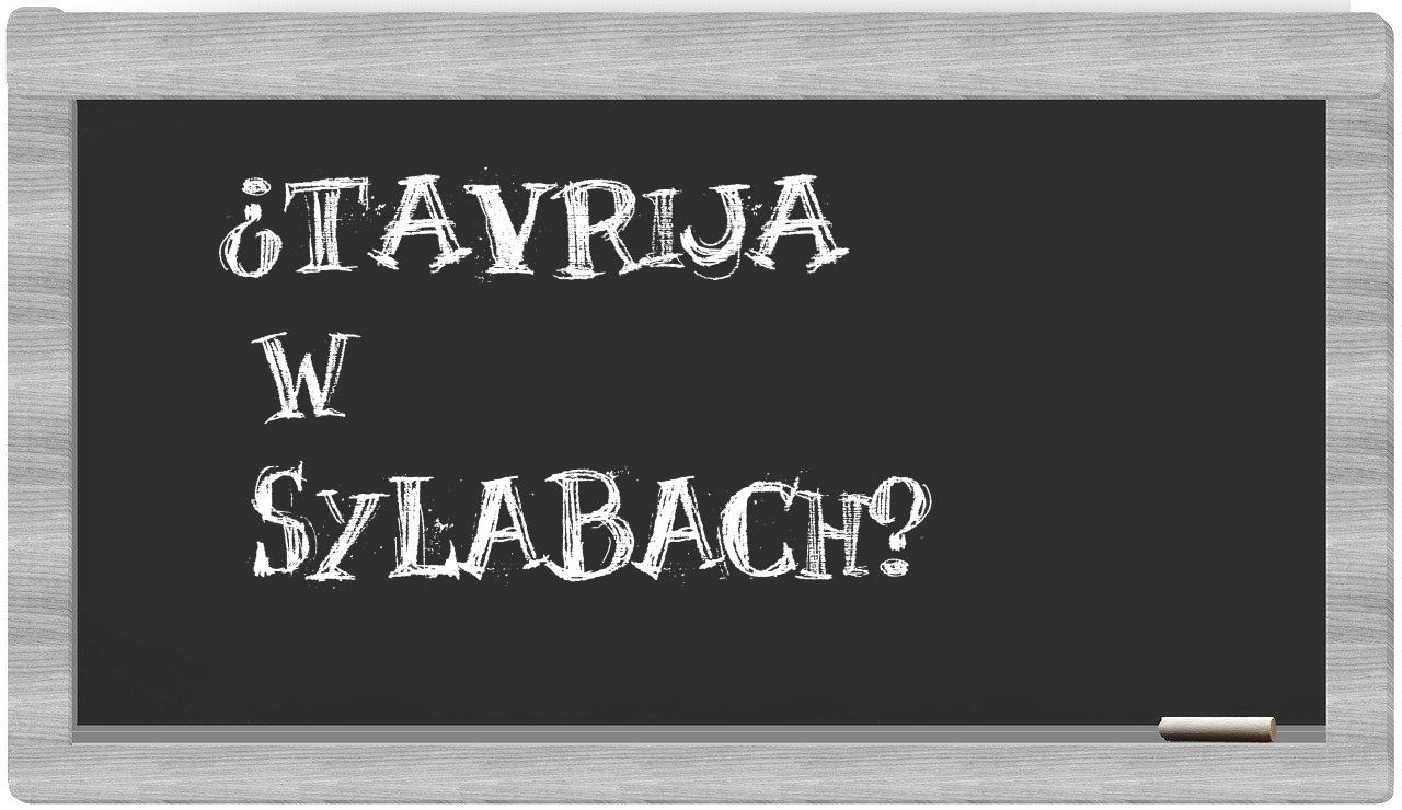 Tavrija in syllables