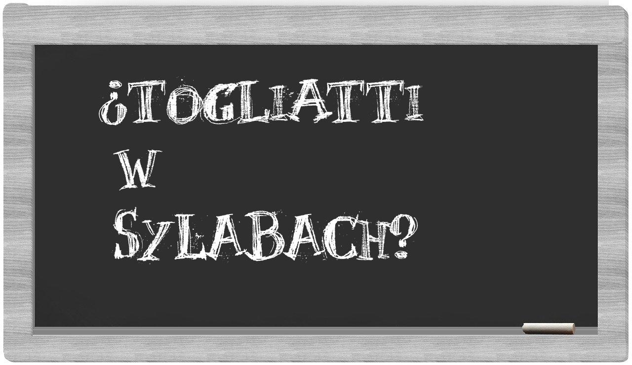 Togliatti in syllables