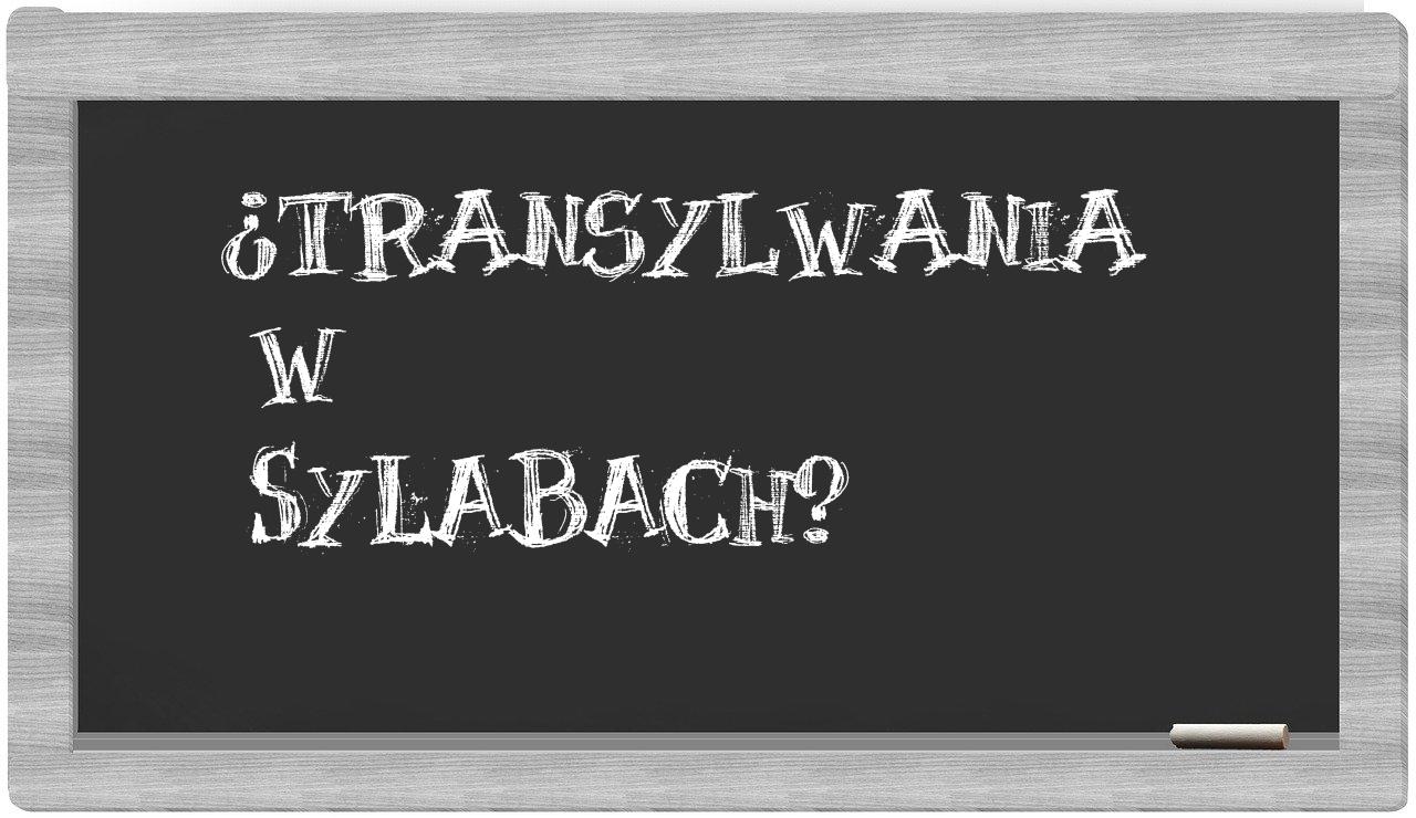 Transylwania in syllables