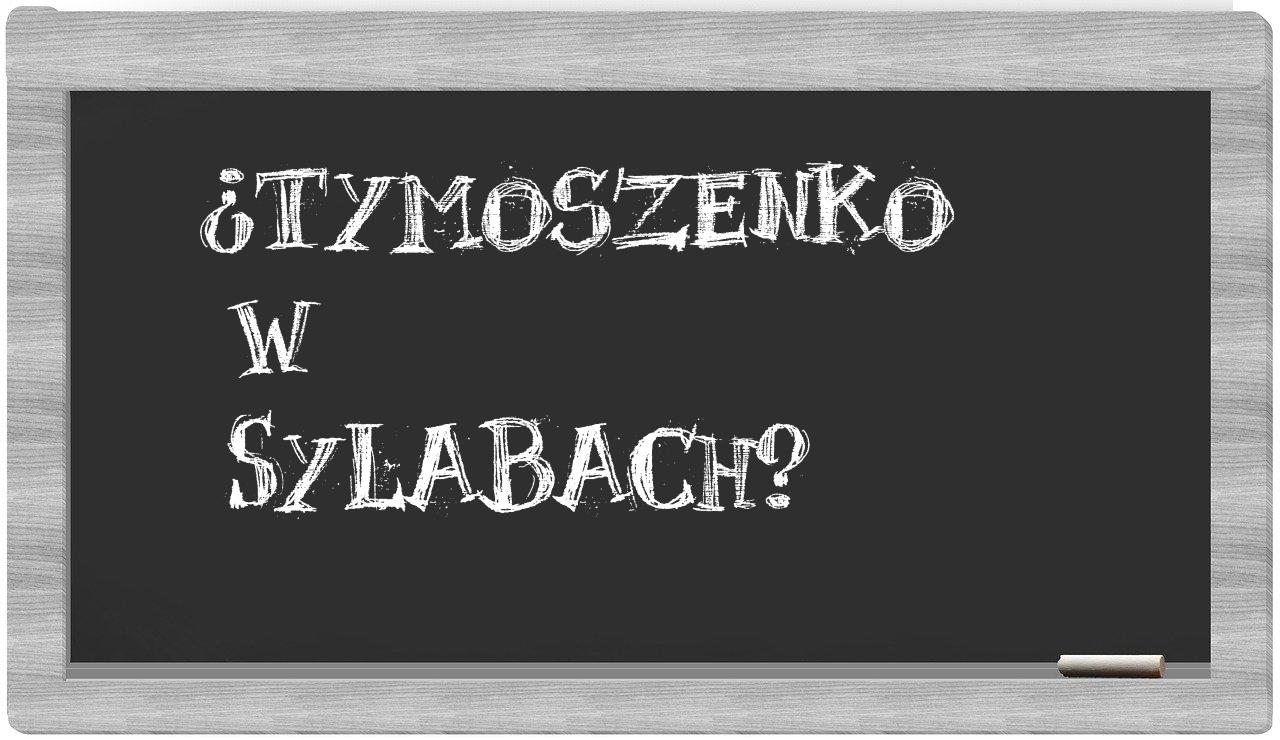 Tymoszenko in syllables
