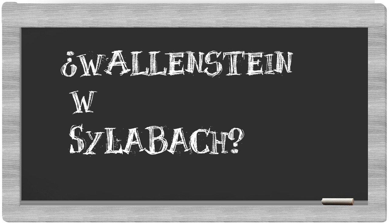 Wallenstein in syllables