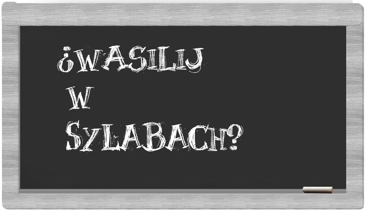 Wasilij in syllables