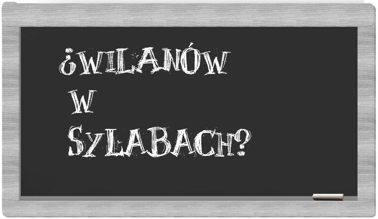 Wilanów in syllables