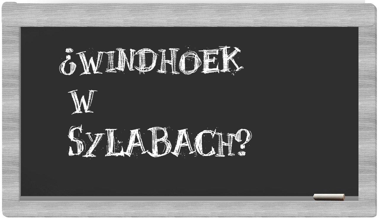 Windhoek in syllables